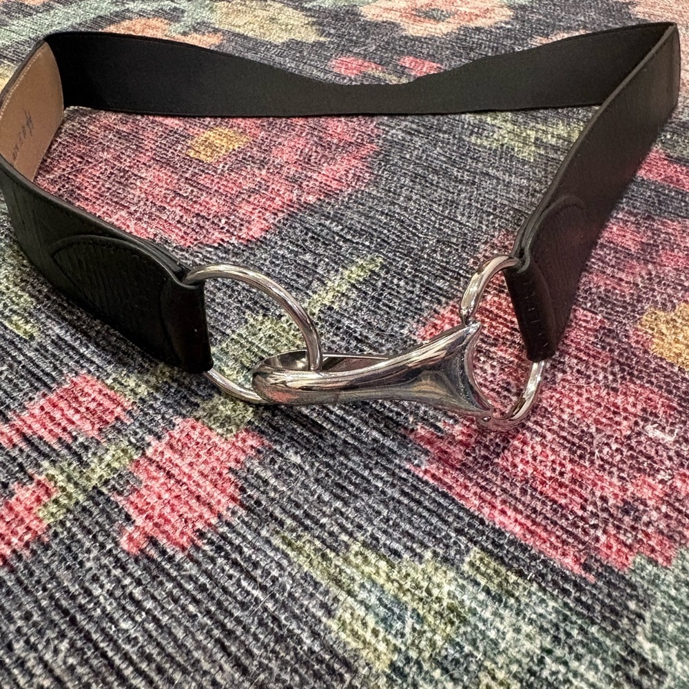 New York & Company Black Belt with Silver Buckle